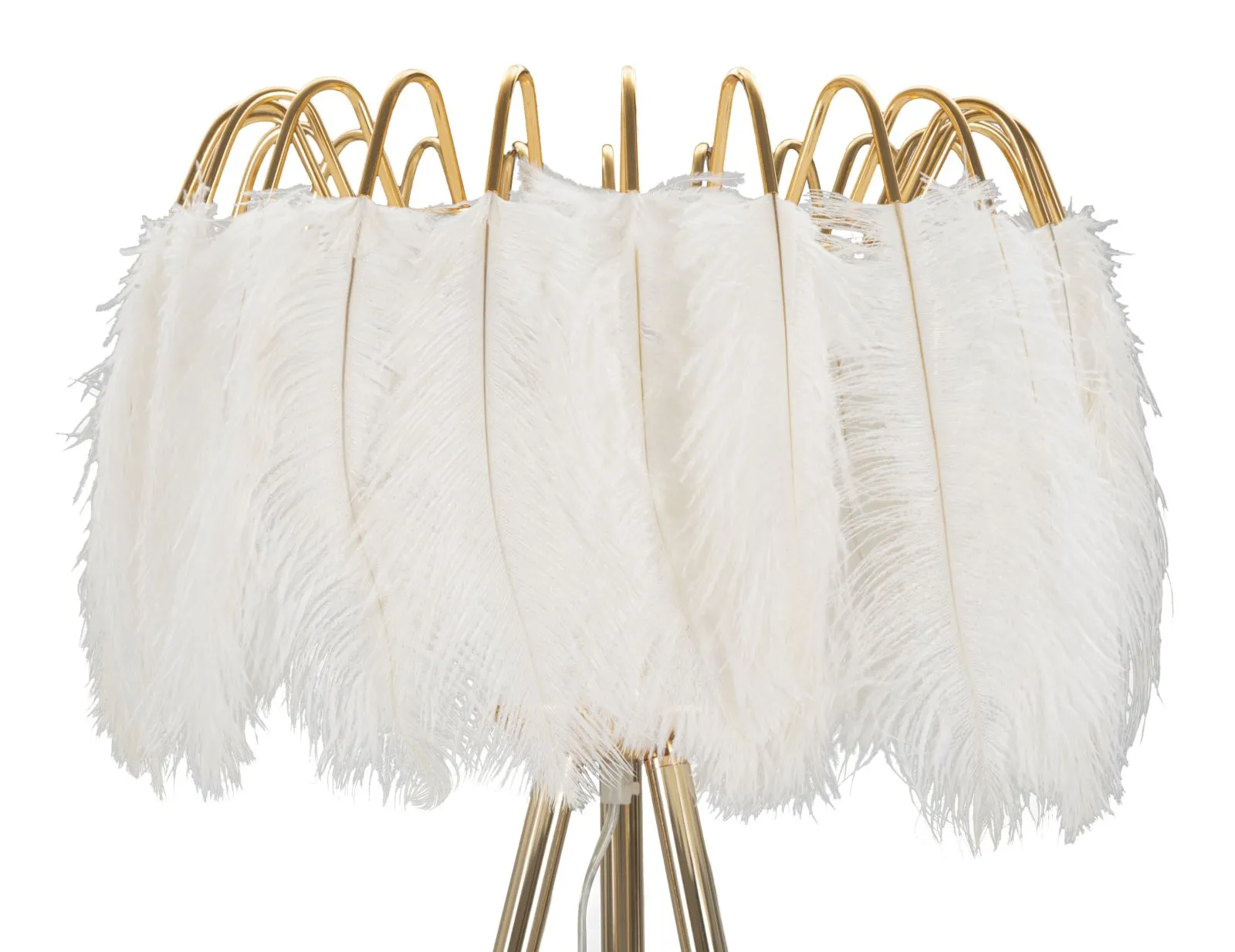 Mauro Ferretti Stojací lampa Feather 147 cm bílá/zlatá - Obrázek 2