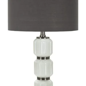 Mauro Ferretti Stolní lampa Bright Three 57 cm šedo-bílá