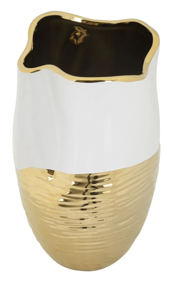 Mauro Ferretti Váza Lux 35 cm zlatá/bílá - Obrázek 2