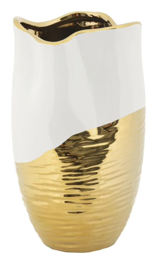 Mauro Ferretti Váza Lux 35 cm zlatá/bílá