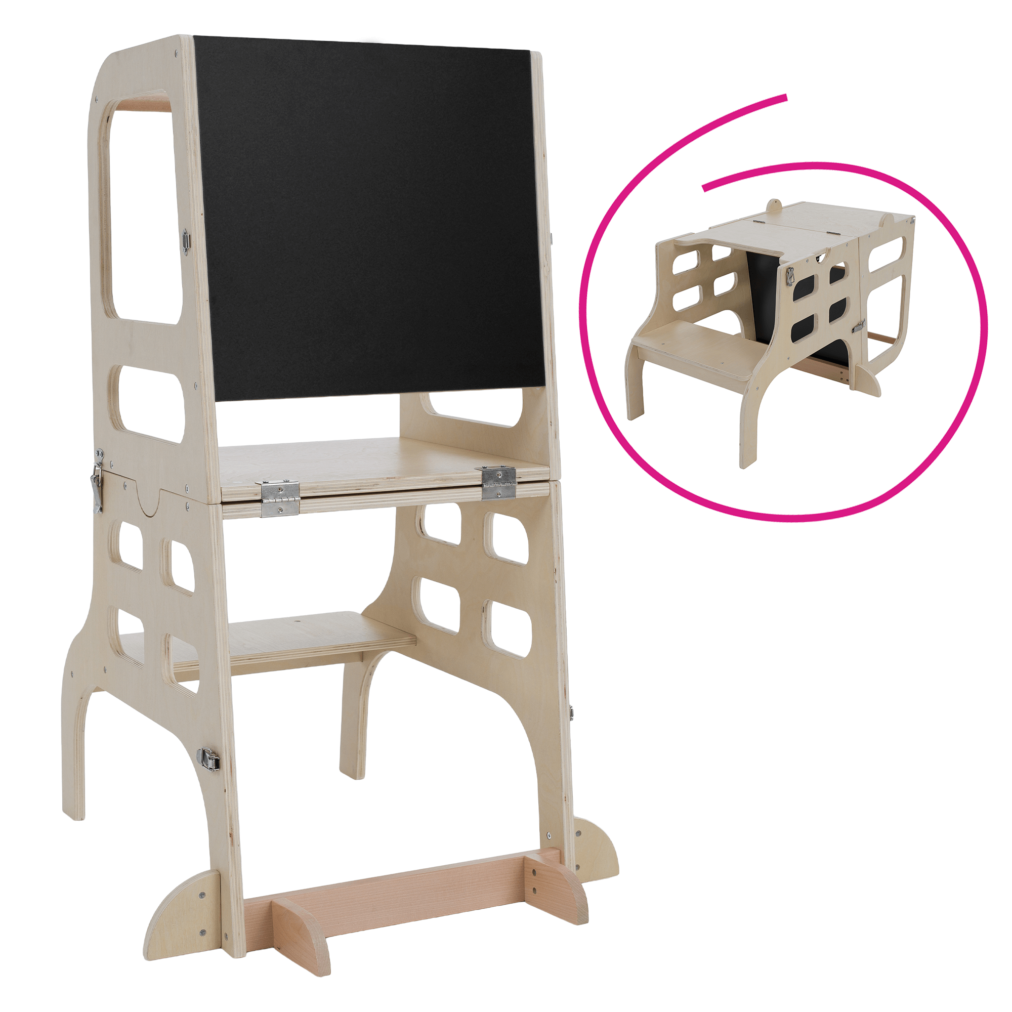Montessori učící věž 3v1 s tabulí