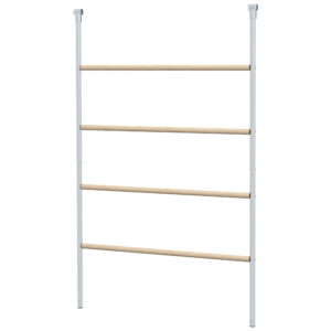 PAWHUT Hřadovací žebřík pro slepice 4 patra kov přírodní dřevo