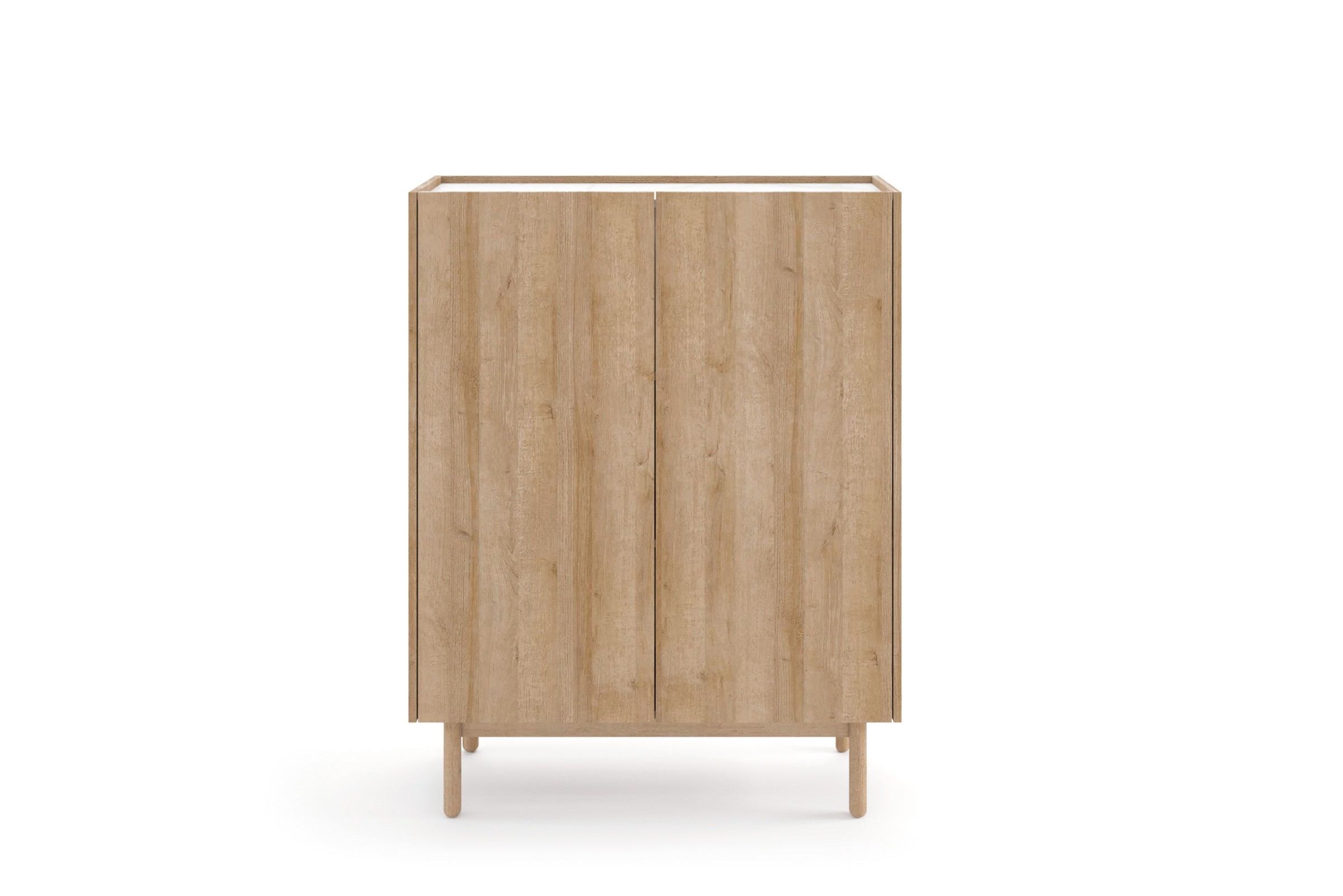 Piaski Komoda Boho La 97 cm dub riviéra/bílý mramor