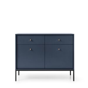 Piaski Komoda Mono II 104 cm se zásuvkami modrá/černá