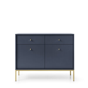 Piaski Komoda Mono II 104 cm se zásuvkami modrá/zlatá