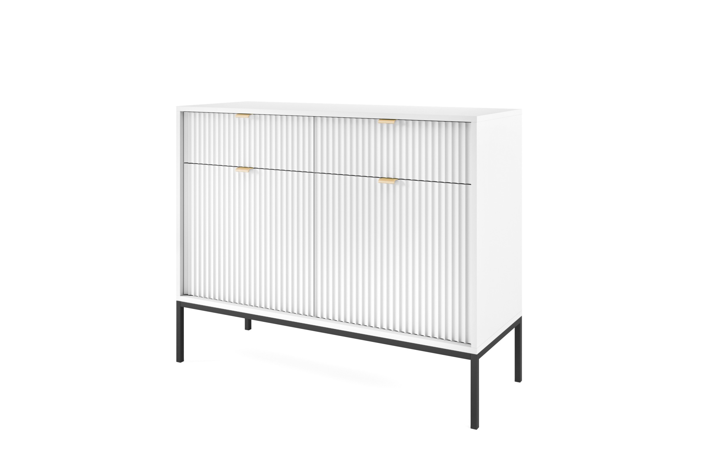 Piaski Komoda Nova 104 cm se zásuvkami bílá/černá - Obrázek 2