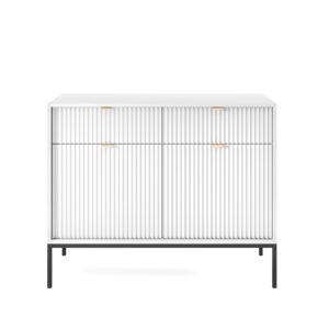 Piaski Komoda Nova 104 cm se zásuvkami bílá/černá