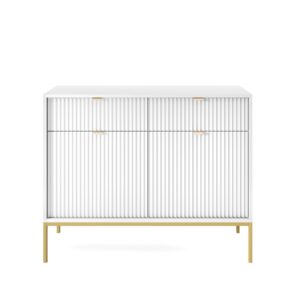 Piaski Komoda Nova 104 cm se zásuvkami bílá/zlatá