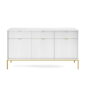 Piaski Komoda Nova 154 cm bílá/zlatá