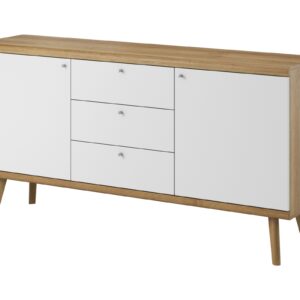 Piaski Komoda Primo 160 cm s šuplíky dub Riviéra/bílá