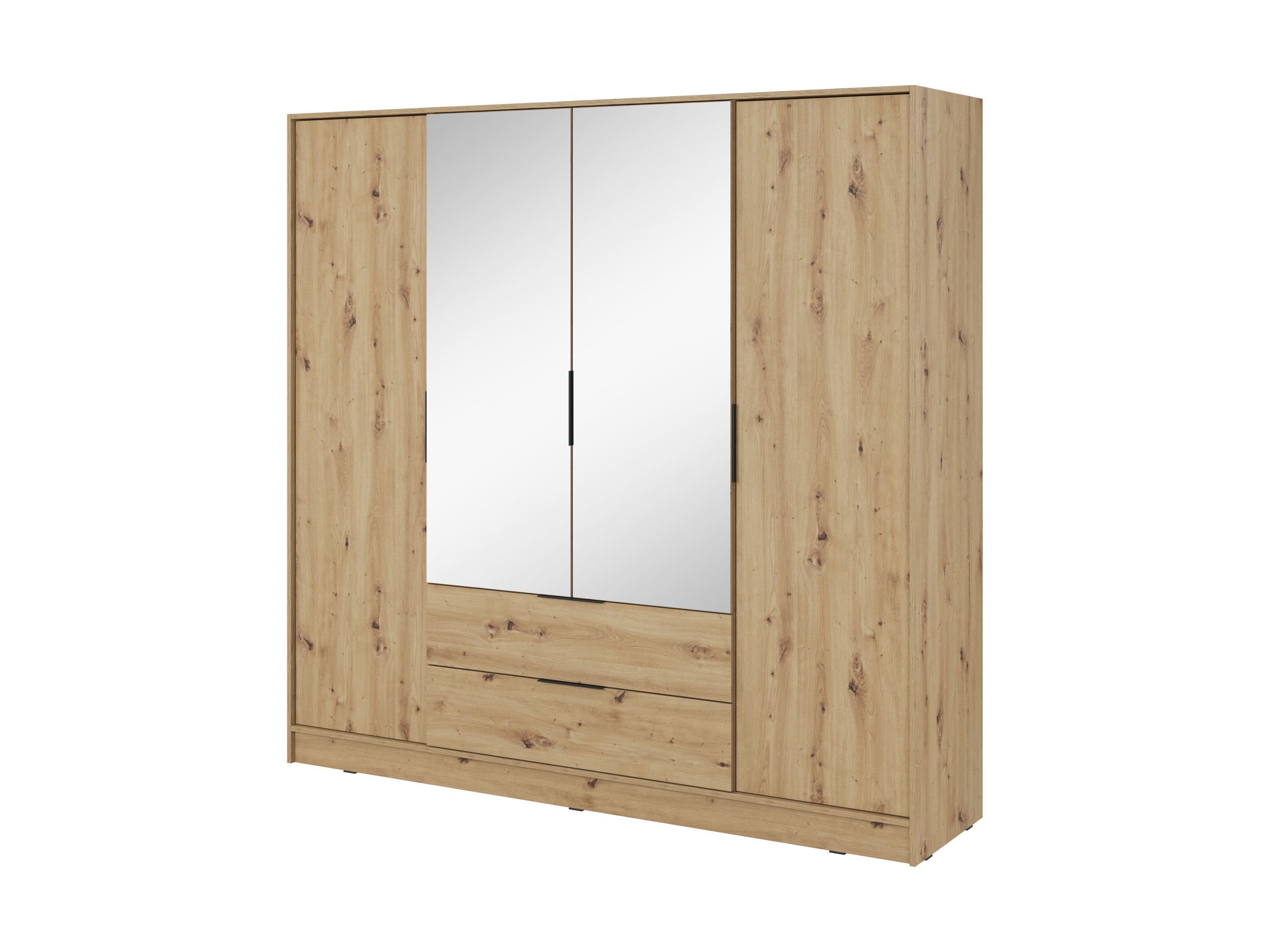 Piaski Šatní skříň Kelly 4D 206 cm se zrcadlem dub artisan