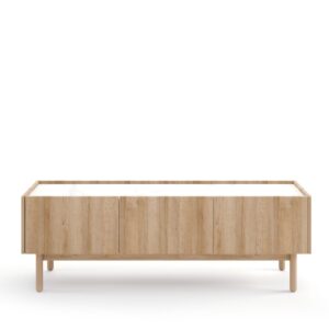 Piaski TV stolek Boho La 144 cm dub riviera/bílý mramor