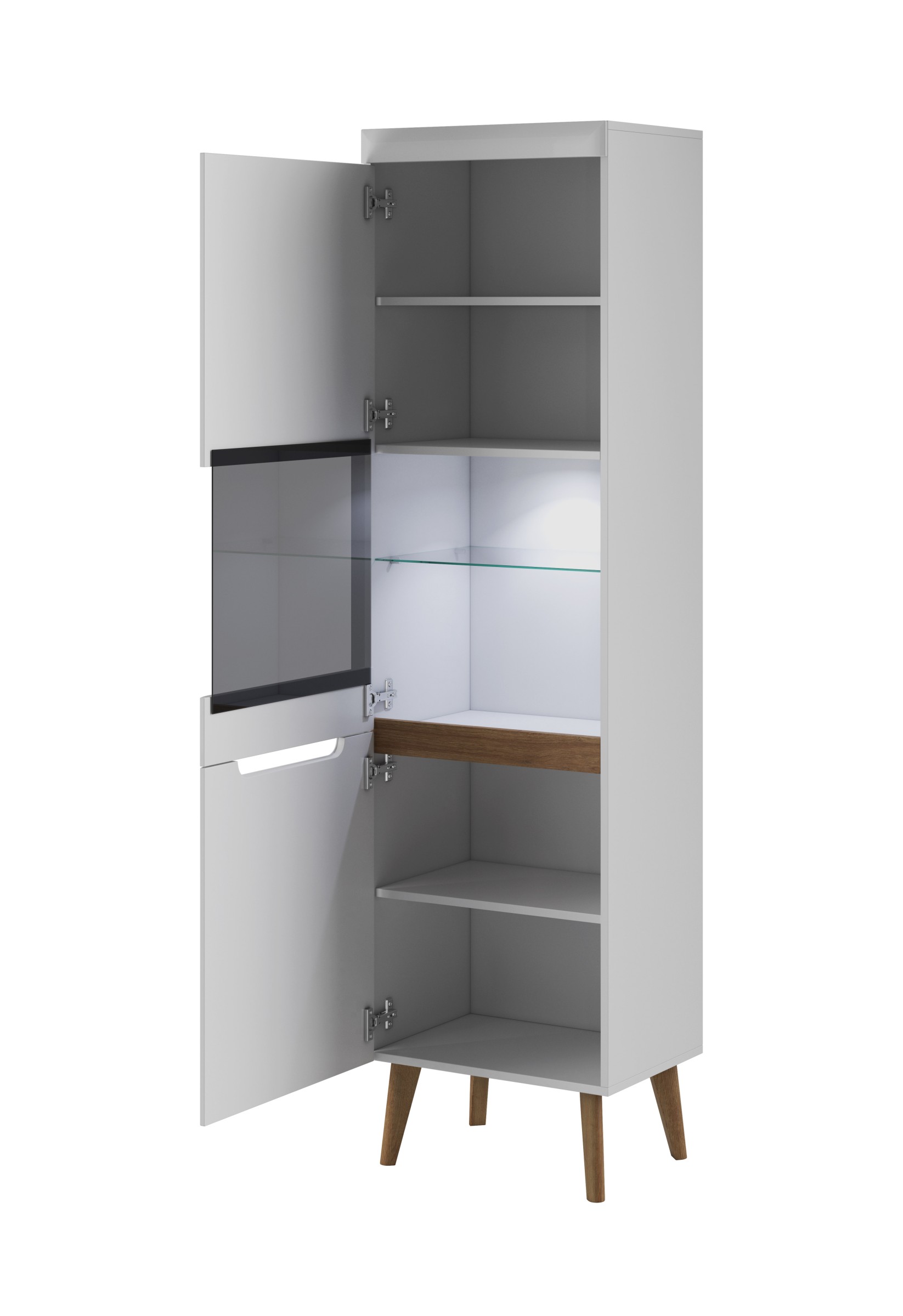 Piaski Vitrína Nordi 53 cm bílá/dub Riviéra - Obrázek 2