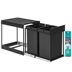 SONGMICS Koš na tříděný odpad Abes 20 l černý