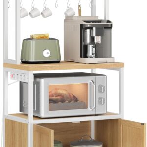 SONGMICS Kuchyňský regál Vasagle Nori 60 cm se zásuvkou bílý/hnědý
