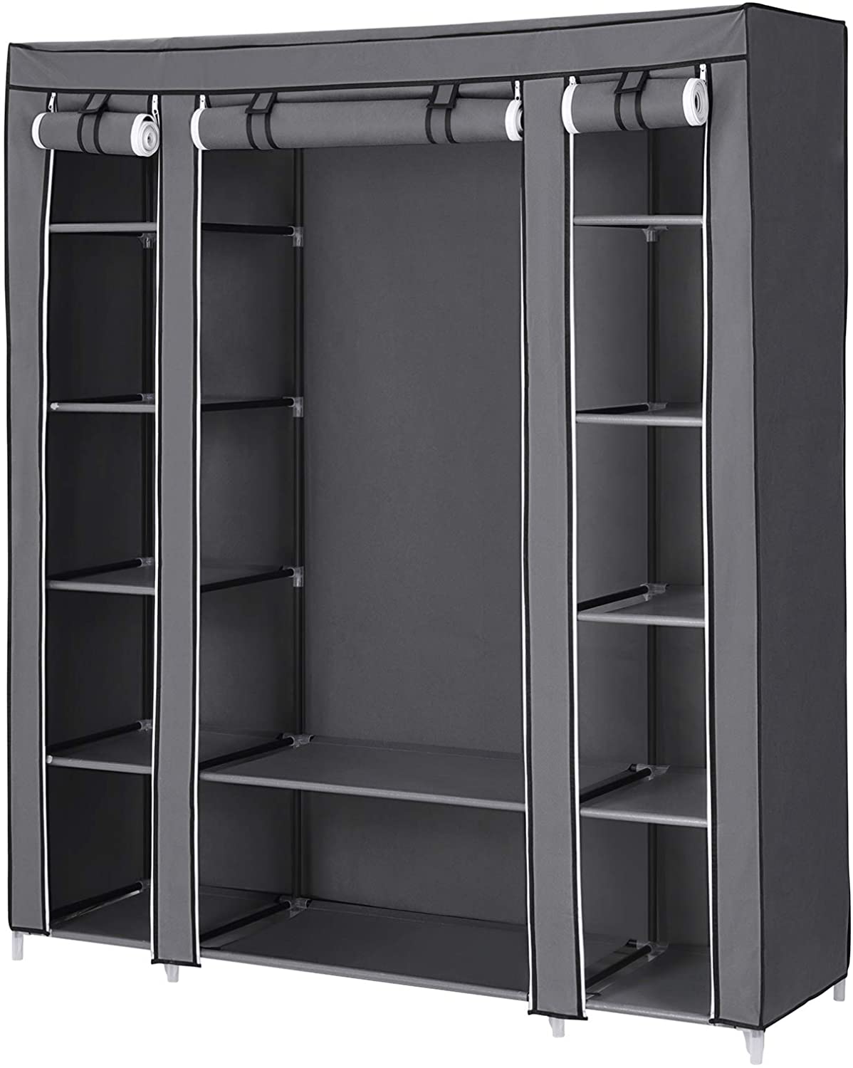 SONGMICS Látková skříň šedá 150 x 45 x 175 cm