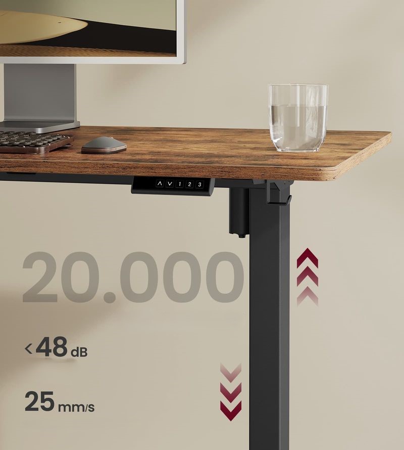 SONGMICS Nastavitelný elektrický rám pracovního stolu Vasagle Prom 90/140 cm černý - Obrázek 2