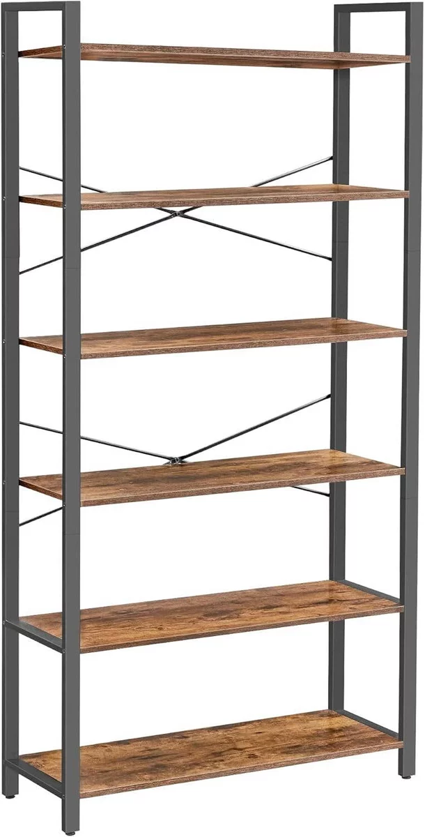 SONGMICS Policový regál Vasagle Luna 80 cm hnědý/černý