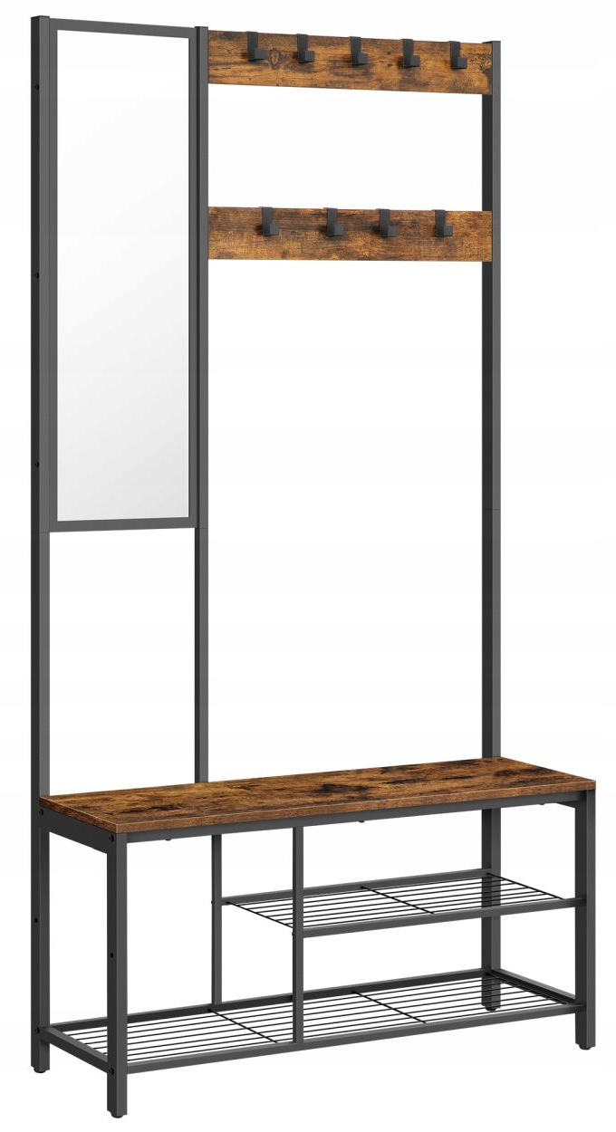 SONGMICS Předsíňový věšák s botníkem Vasagle ELEVATOR hnědý