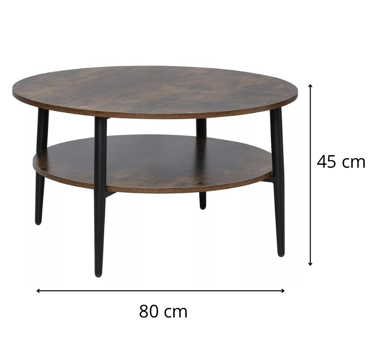 Signal Konferenční stolek Ella 80 cm vintage/černý - Obrázek 2