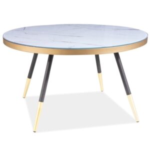 Signal Konferenční stolek Vegas 80 cm bílý mramor/černý