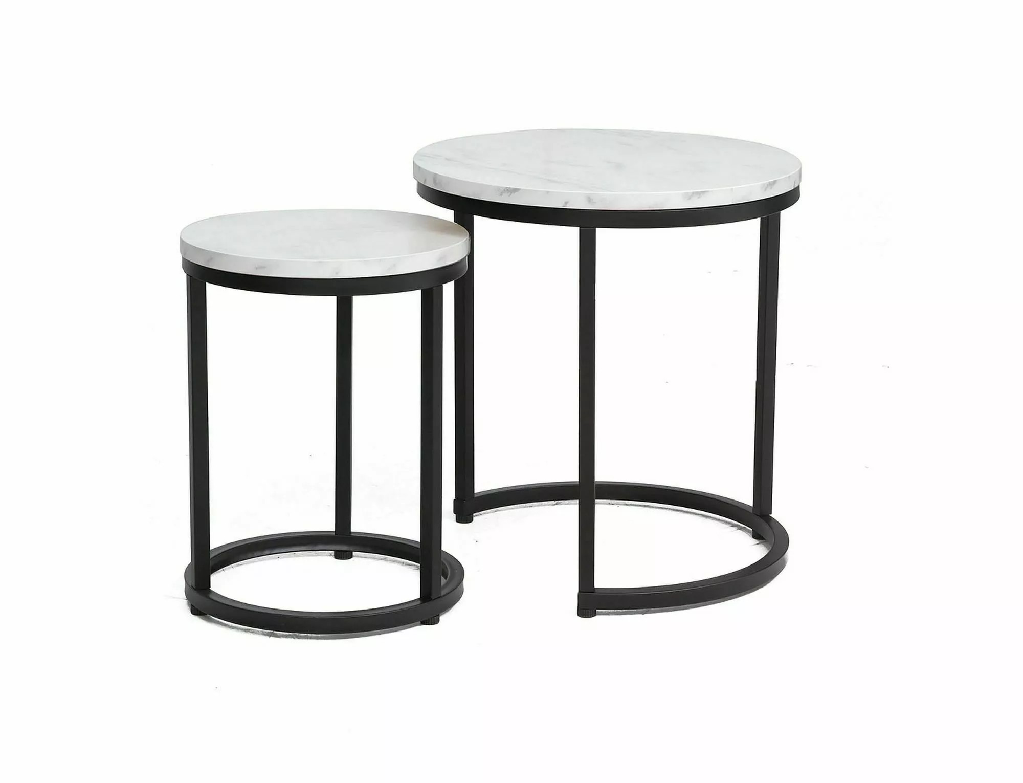 Signal Sada 2 ks konferenčních stolků Hola bílý mramor/černá