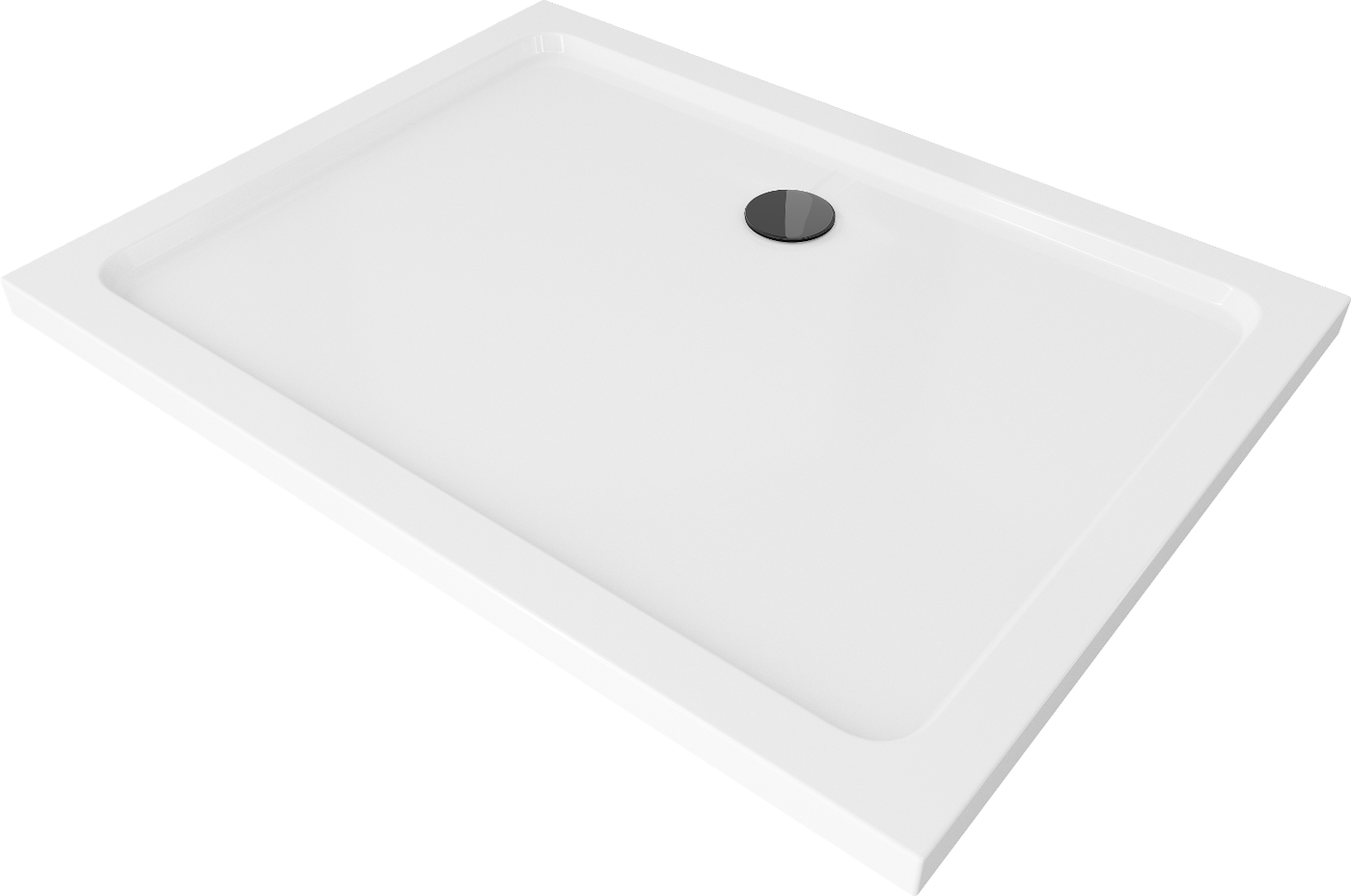 Sprchová vanička MEXEN FLAT s černým sifonem 100 x 80 cm bílá