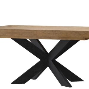 Szynaka Jídelní rozkládací stůl Cozy 39 z masivu 160/210 cm dub Rustikal/černý