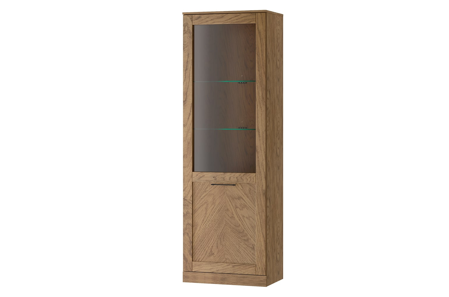 Szynaka Vitrína Cozy 10 z masivu s LED osvětlením 65 cm dub Rustikal
