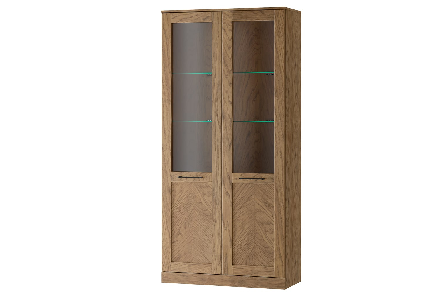Szynaka Vitrína Cozy 12 z masivu s LED osvětlením 95 cm dub Rustikal