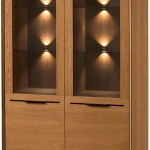 Szynaka Vitrína Lazure 12 s LED osvětlením 95 cm dub Rustikal karamelový