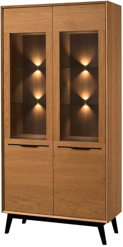 Szynaka Vitrína Lazure 12 s LED osvětlením 95 cm dub Rustikal karamelový