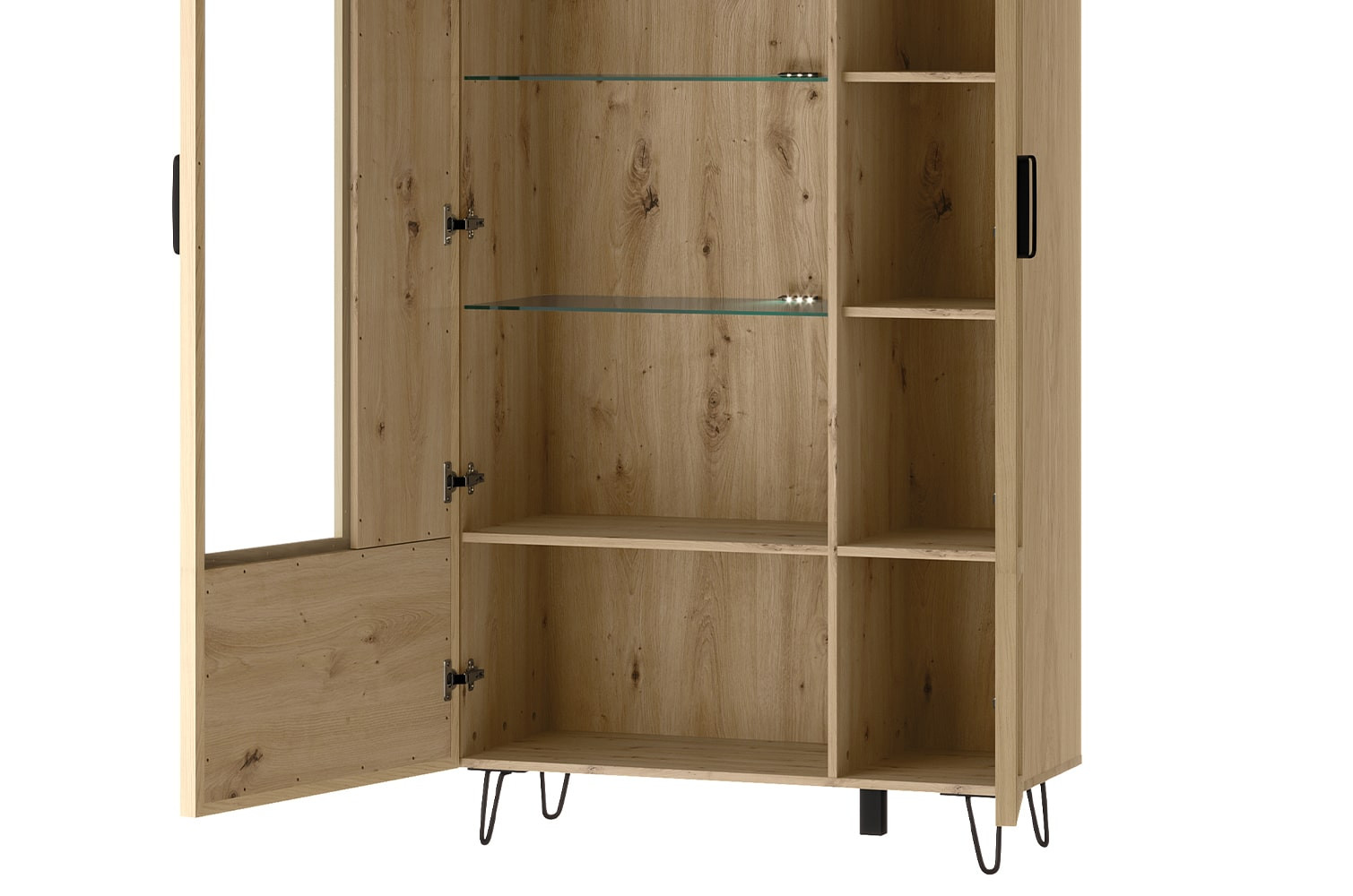 Szynaka Vitrína Limbo 12 95 cm z masivu s LED osvětlením dub Artisan - Obrázek 2