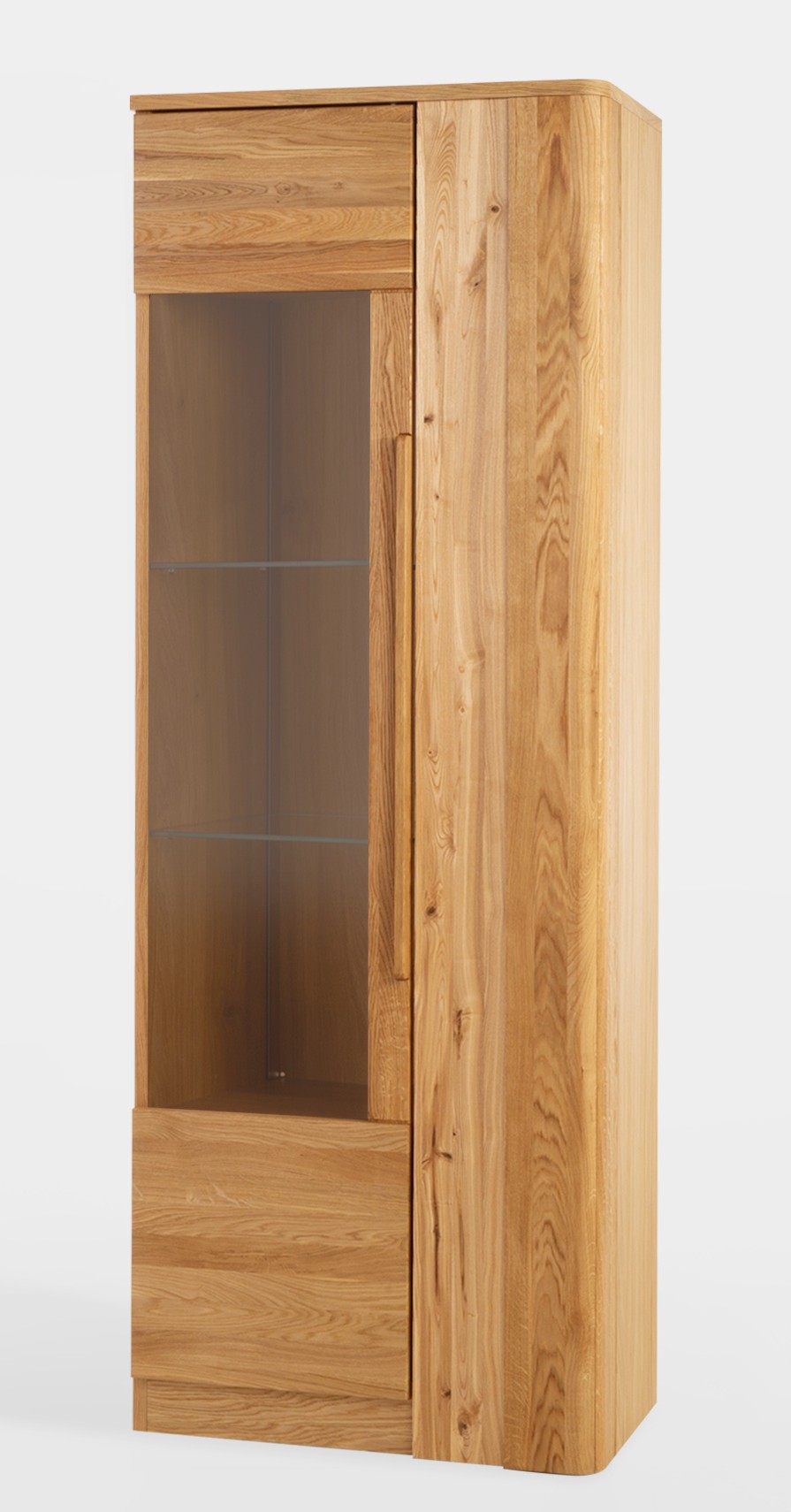 Szynaka Vitrína London 10 72 cm z masivu s LED osvětlením dub přírodní