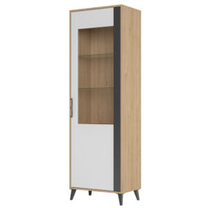 Szynaka Vitrína Moet 10 65 cm pravá ořech americký Jackson/bílý/grafit