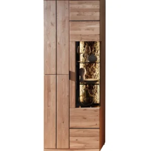 Szynaka Vitrína Napoli 01 s LED 75 cm z masivu dub Bianco