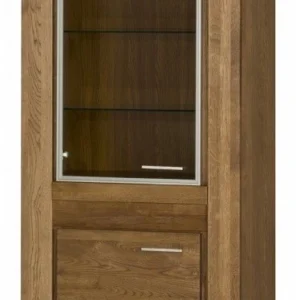 Szynaka Vitrína Velvet II 10 75 cm z masivu levá s LED osvětlením dub Rustikal