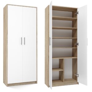 TP Living Kancelářská knihovna OLIV 2D dub sonoma / bílá