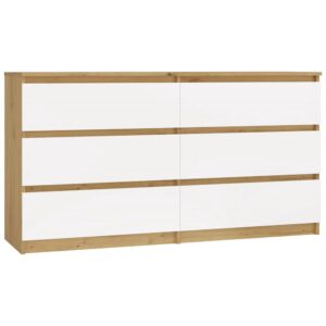 TP Living Komoda MALWA M6 140 dub artisan/bílá