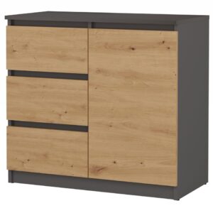 TP Living Komoda SZUFA 80 cm dub artisan/antracit