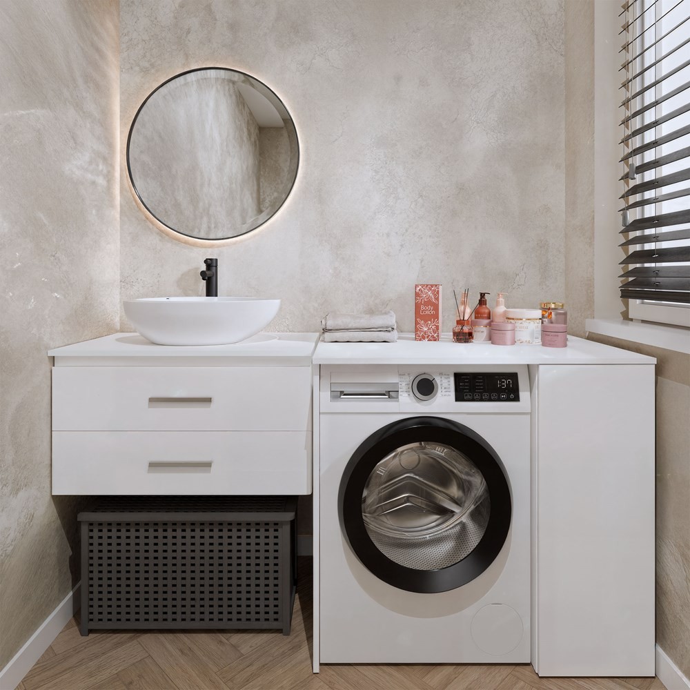 TP Living Koupelnová skříňka na pračku Pola 95 cm bílá - Obrázek 2