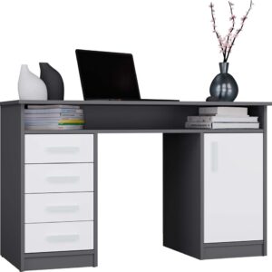 TP Living Psací stůl ADA 125 cm antracit/bílý