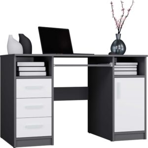 TP Living Psací stůl DELTA 120 cm antracitový/bílý