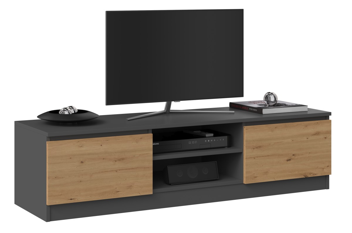 TP Living TV stolek Malwa 140 cm antracit/dub artisan