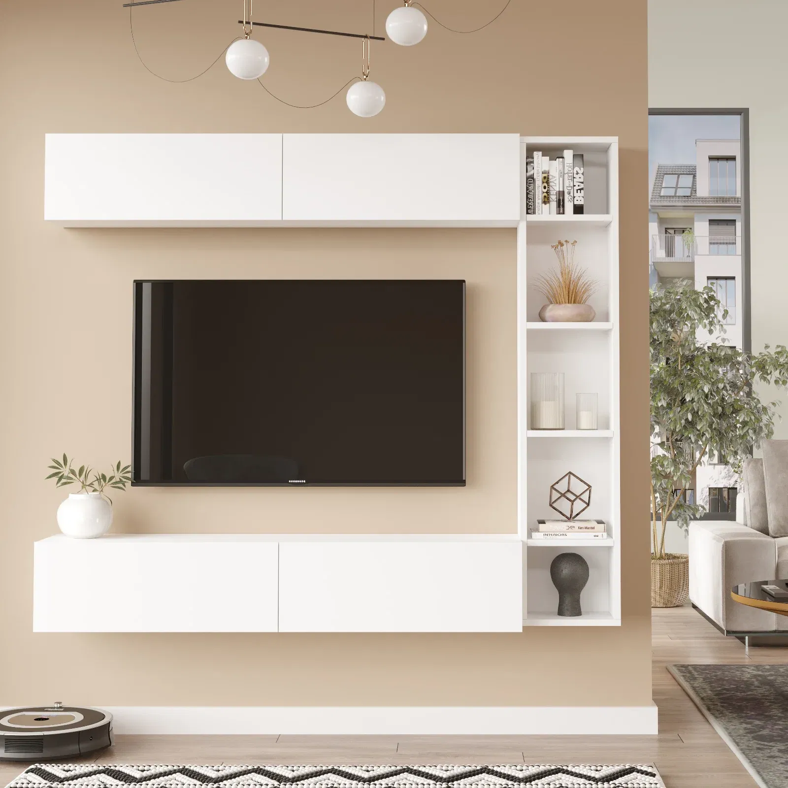 TV stěna Houseland Cohen bílá