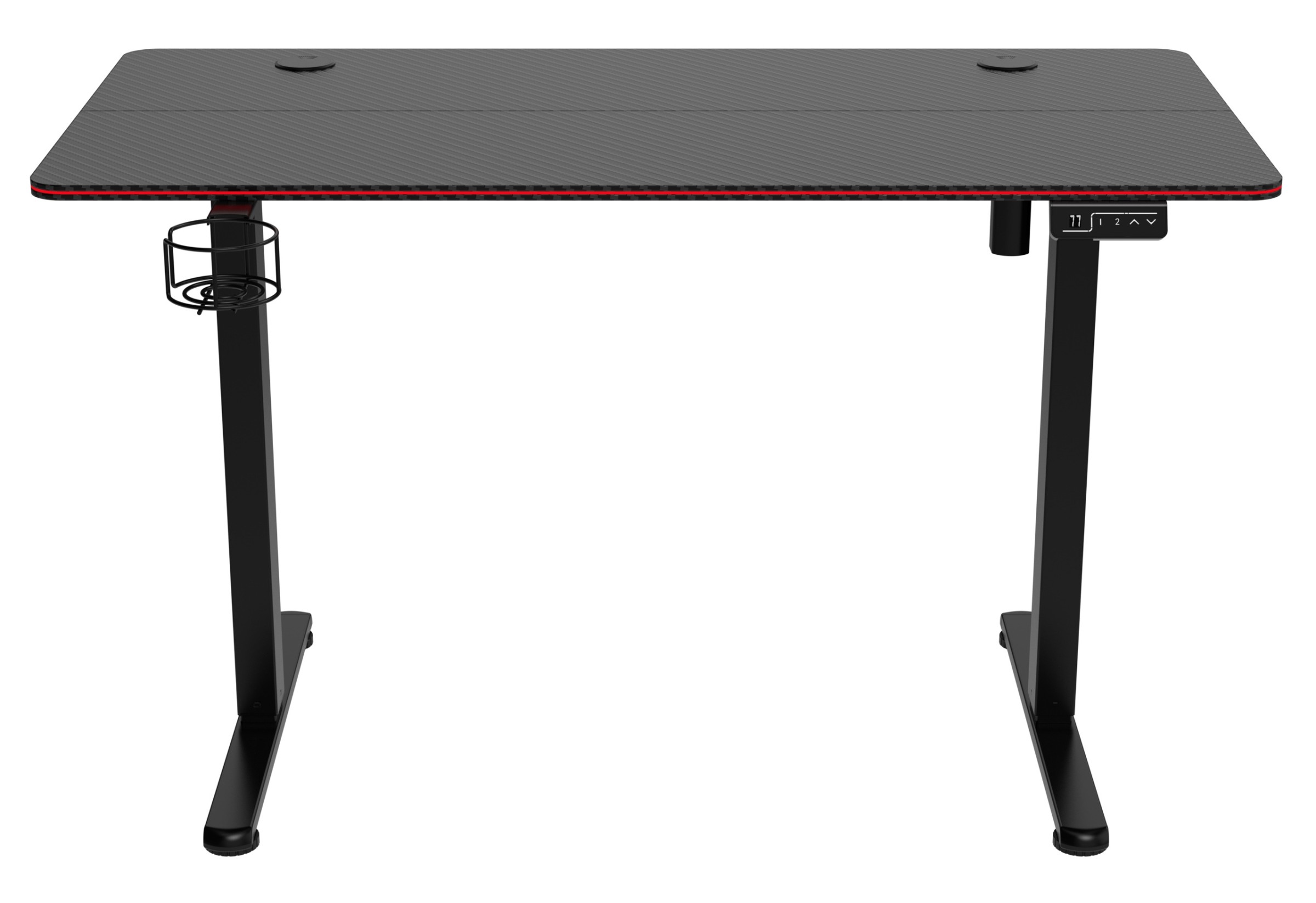 TZB Výškově nastavitelný elektrický herní stůl SHADOW GAMER 2.0 LED RGB 120 cm černý