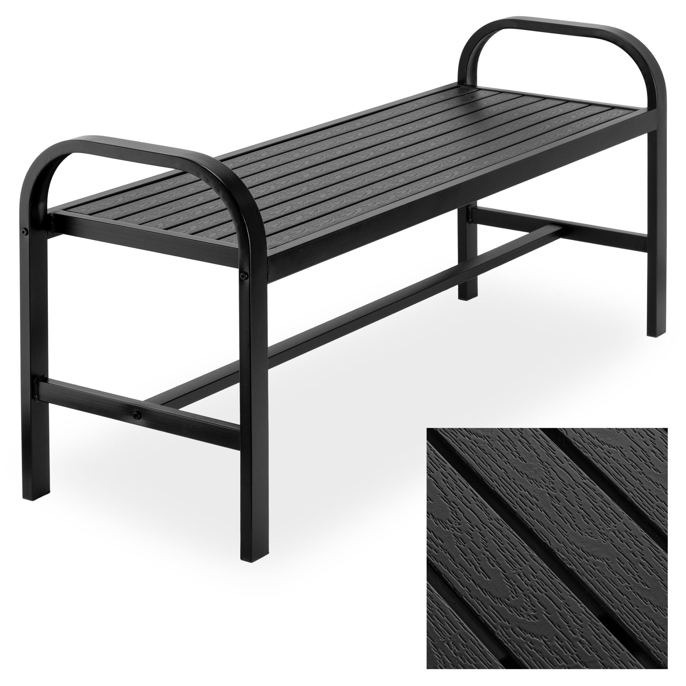 TZB Zahradní lavička Sobo 124 cm černá - Obrázek 2