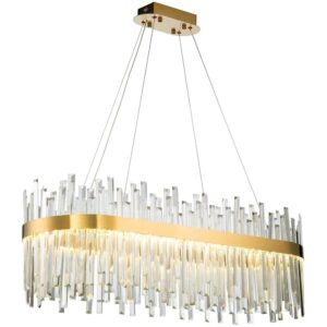 TooLight Závěsný LED křišťálový lustr APP1513-CP80 zlatý/neutrální bílá