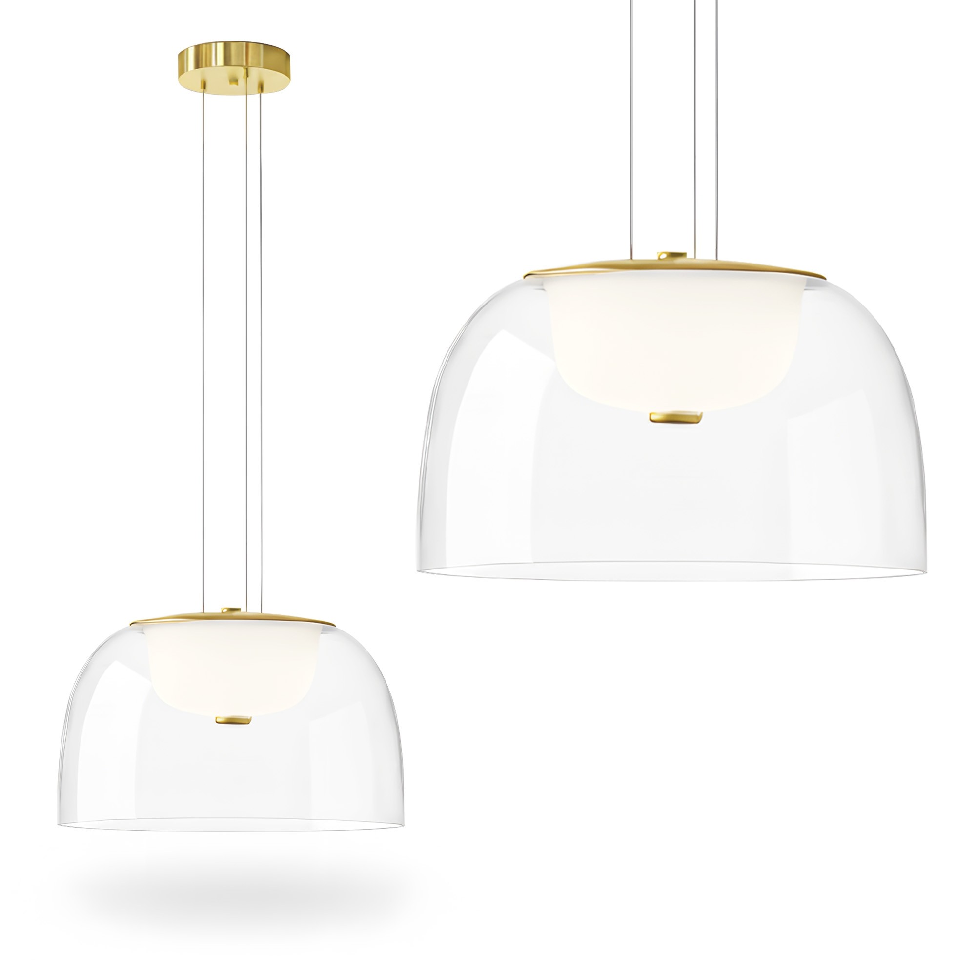 TooLight Závěsný LED lustr APP1690-1PC B čirý/neutrální bílá