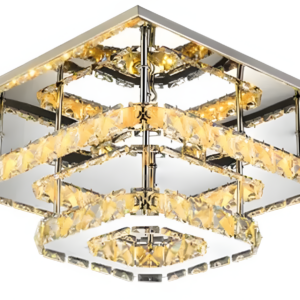 Toolight Křišťálová stropní lampa Plafond LED 24W čtvercová APP410-C Varianta: Teplá bílá 3000K